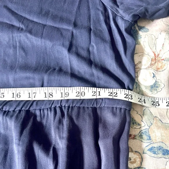 Chaps est 1978, Navy Button-Front,Ruffle-Cuff,Shirt-Dress,Tie-Waist ,EUC,Size XL - Picture 11 of 14